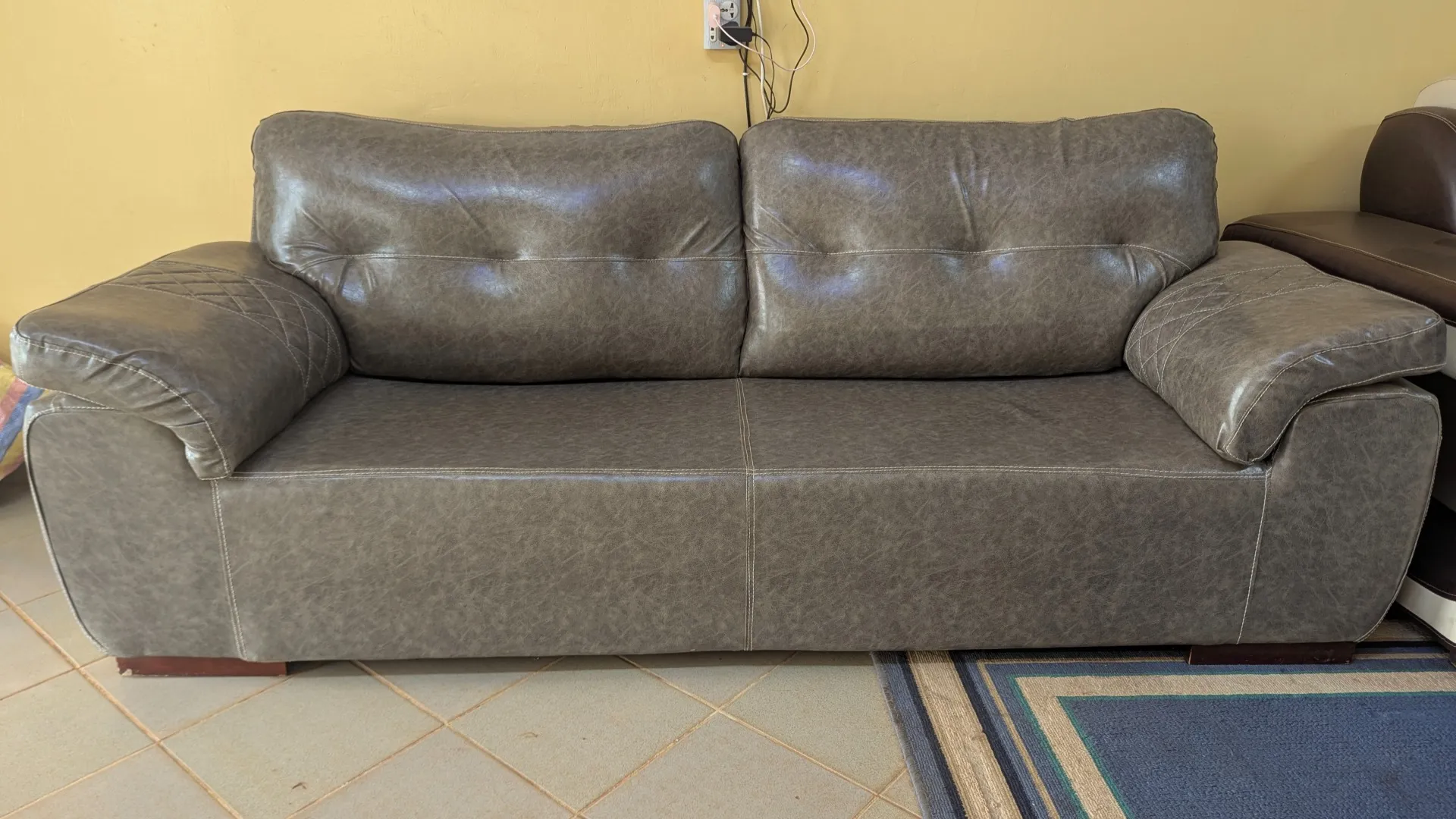 Faux-Leather Living Room Set