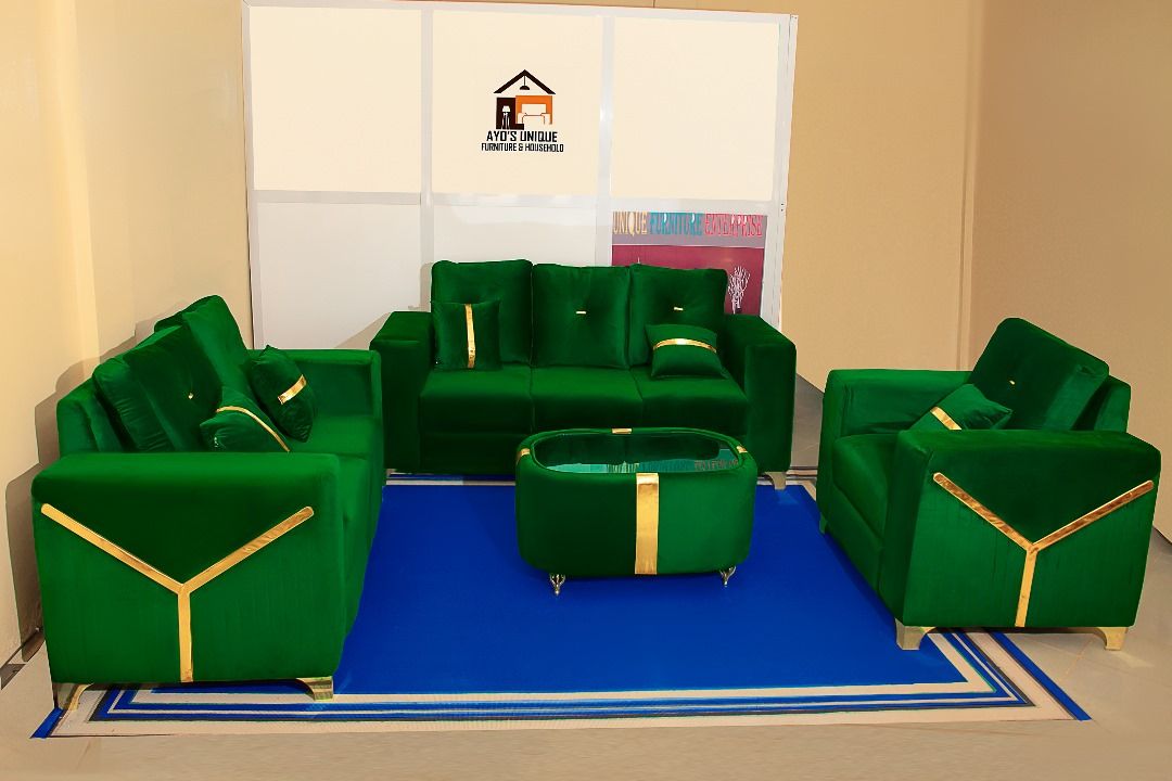 Luxurious Green Velvet Sofa Set